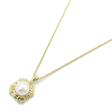 TIFFANY＆CO Pearl Necklace Pendant 18KYG Yellow Gold White Used women