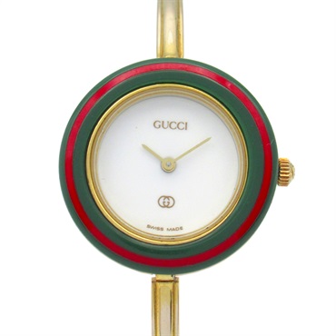 GUCCI Change bezel Wrist Watch 1100-L Quartz Gold Plated Used Women