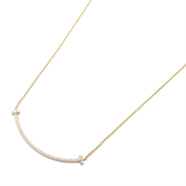 TIFFANY＆CO T Smile Necklace 18KPG Pink Rose Gold Diamond Used women