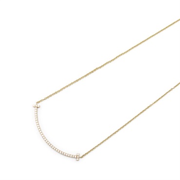 TIFFANY＆CO T Smile Small Diamond Necklace 18KPG Pink Rose Gold Used women