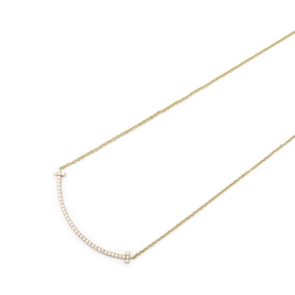 TIFFANY＆CO T Smile Small Diamond Necklace 18KPG Pink Rose Gold Used women