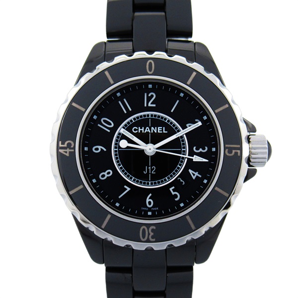 CHANEL J12 Wrist Watch H0682 Quartz ceramic Black Used Women CC Coco