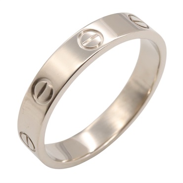 CARTIER Mini Love Ring 18KWG White Gold Used Unisex US size 8 #57