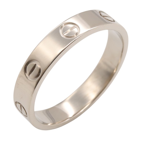 CARTIER Mini Love Ring 18KWG White Gold Used Unisex US size 8 #57