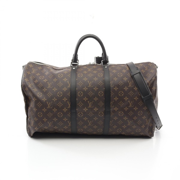 LOUIS VUITTON Keepall Bandriere 55 Handbag M56714 Monogram macassar canvas Used