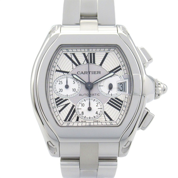 CARTIER Roadster Chronograph XL Wrist Watch W62019X6 Automatic SS Used mens