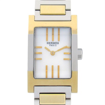 HERMES tandem Wrist Watch TA1.220 Quartz Gold Plated Stainless Steel Used Women