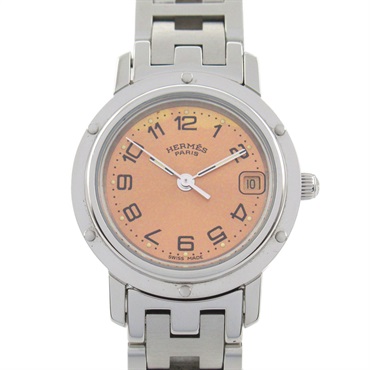 HERMES Clipper Wrist Watch CL4.210 Quartz Stainless Steel Used Women