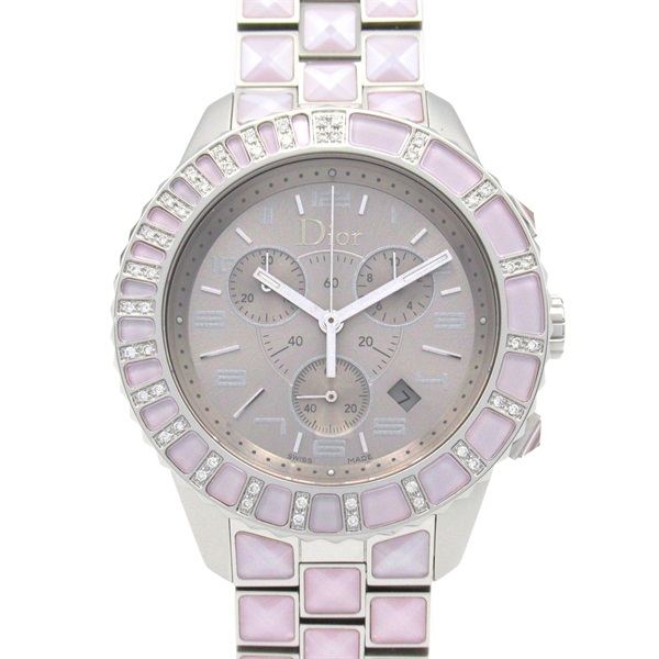Dior crystal Wrist Watch CD114315 Quartz Stainless Steel Used Boys