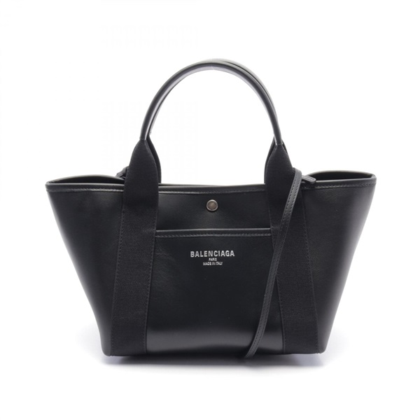 BALENCIAGA BIARRITZ Small Tote Bag 8109812ABGW1000 leather Black NEW logo 2way