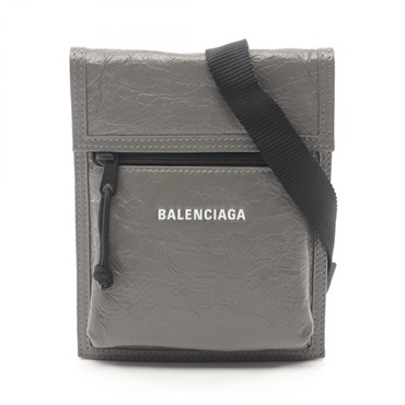 BALENCIAGA EXPLORER SMALL POUCH Shoulder Bag 6559821VG7X1404 leather Gray NEW 1