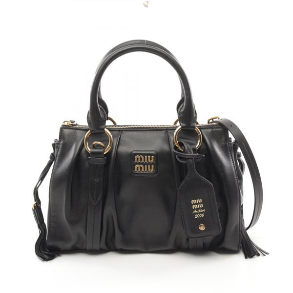 Miu Miu NAPPA Joie Shoulder Hand bag 5BB1662CSWF0002 leather Black NEW Women