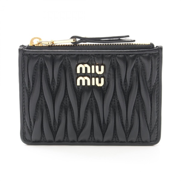 Miu Miu coin purse card case zip wallet 5MC0932FPPF0002 leather Black