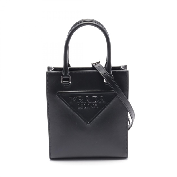 PRADA SOFT CALF 2way shoulder crossbody Hand bag 1BA333ASKF0002 leather Black