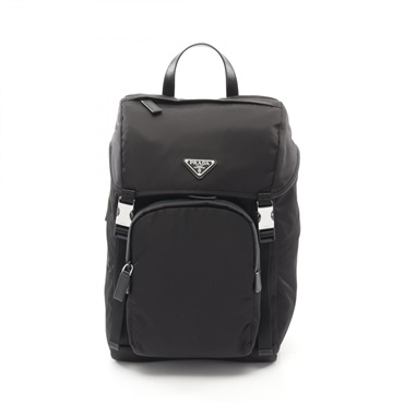 PRADA TESSUTO Rucksack Backpack 2VZ1352DMGF0002 Nylon Saffiano leather Black