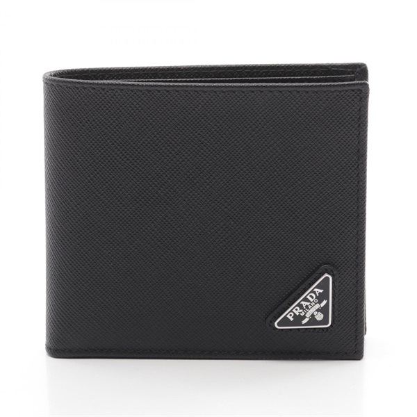 PRADA SASAFFIANO TRIANG Bi-fold wallet 2MO738QHHF0002 leather Black NEW mens