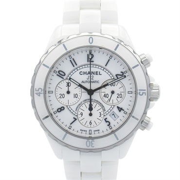 CHANEL J12 Chronograph Wrist Watch H1007 Automatic ceramic white Used mens CC