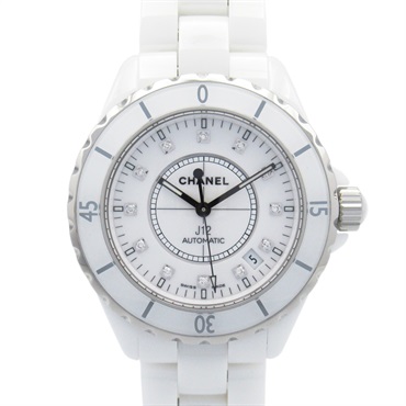CHANEL J12 12P Diamond Wrist Watch H1629 Automatic ceramic white Used mens CC