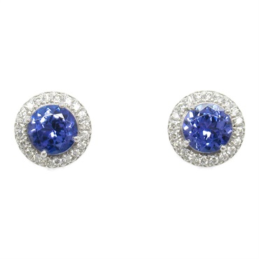 TIFFANY＆CO Soleste Pierced earrings Tanzanite Diamond Pt950 Platinum Used women