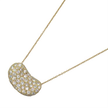 TIFFANY＆CO Bean Diamond Pendant Necklace 18KYG Yellow Gold Used women