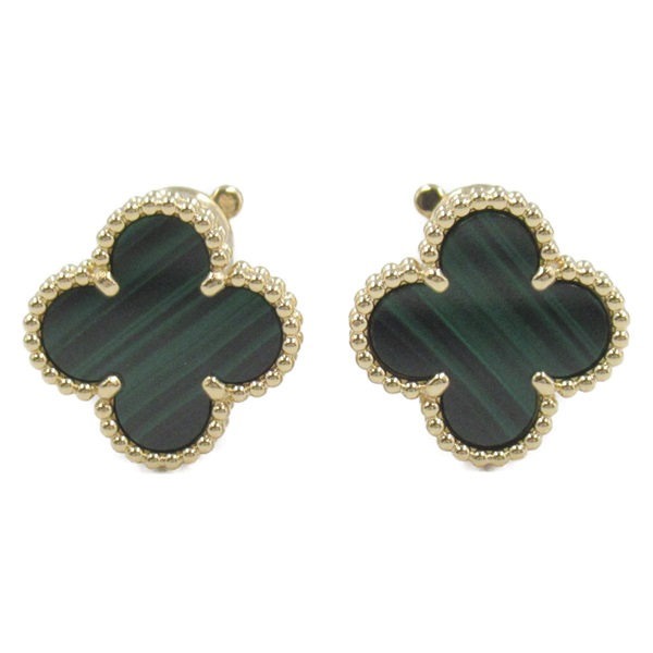 Van Cleef & Arpels Vintage Alhambra Earring 18KYG Gold Malachite Green Used