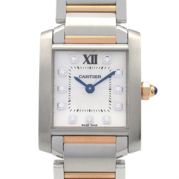 CARTIER Tank Francaise SM 11PD Wrist Watch WE110004 Quartz 18KPG SS Used Women