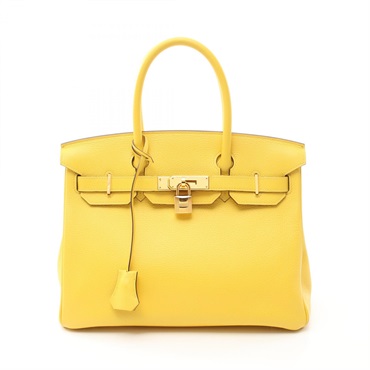 HERMES Birkin 30 Hand bag Taurillon Maurice leather GHW Yellow Jaune de naples