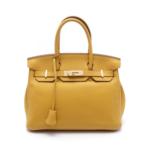 HERMES Birkin 30 Hand bag D Togo leather Jaune ambre Used GHW