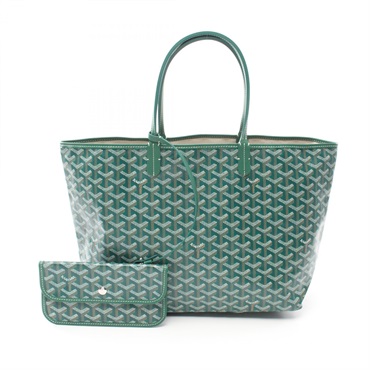 GOYARD Saint Louis PM Tote Bag canvas leather Green Multicolor Used Women