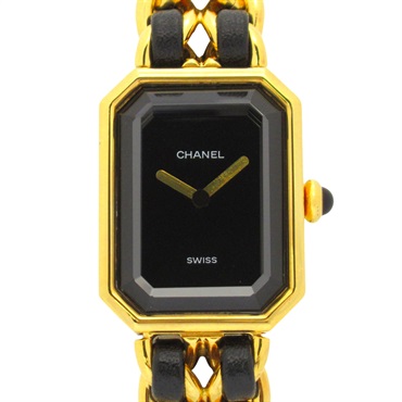 CHANEL Premiere S Wrist Watch H0001 Quartz Gold Plated leather Used Women CC