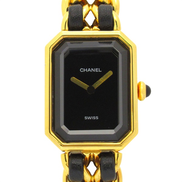 CHANEL Premiere S Wrist Watch H0001 Quartz Gold Plated leather Used Women CC