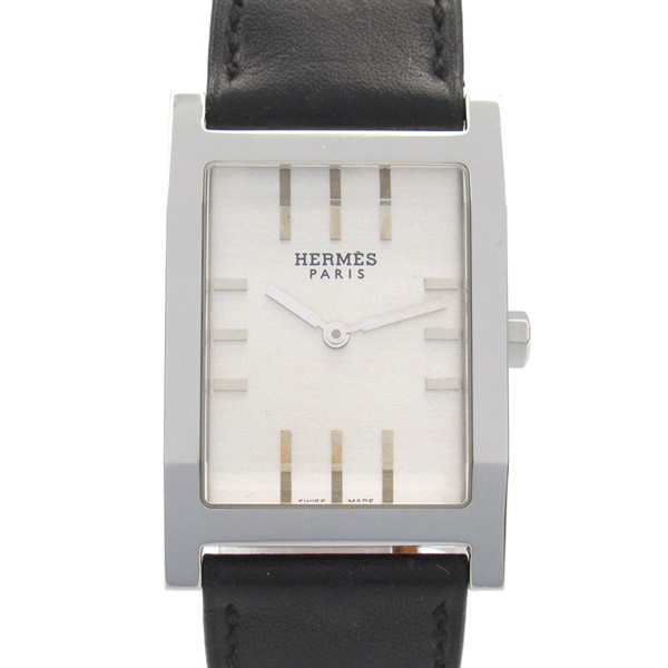 HERMES tandem Wrist Watch TA1.710 Quartz Stainless Steel Leather belt Used mens