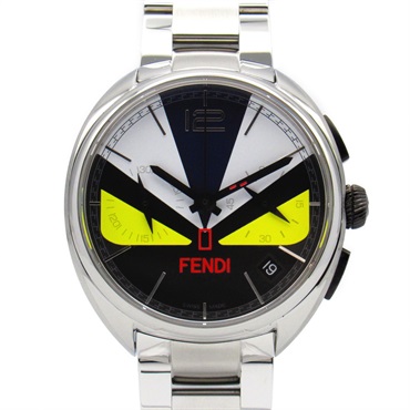 FENDI Monster Bugs Chrono Date Wrist Watch 21200G Quartz SS Used mens