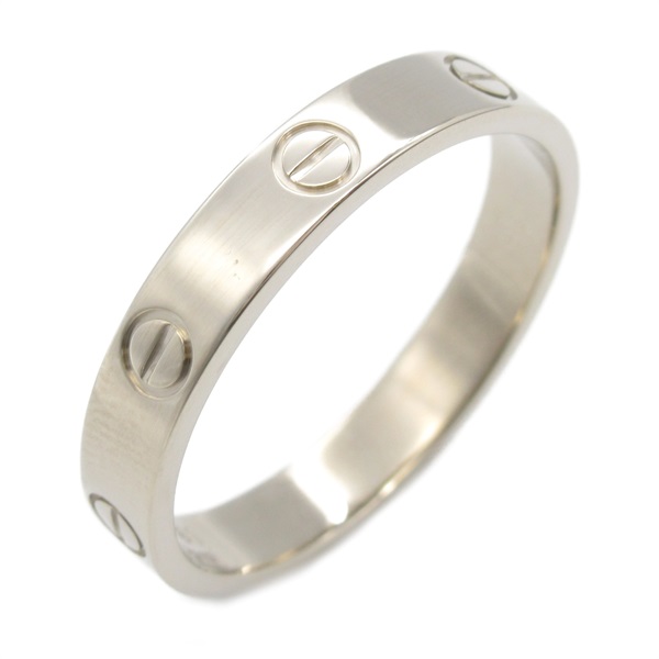 CARTIER Mini Love Ring 18KWG White Gold Used unisex US size 9.5 #61