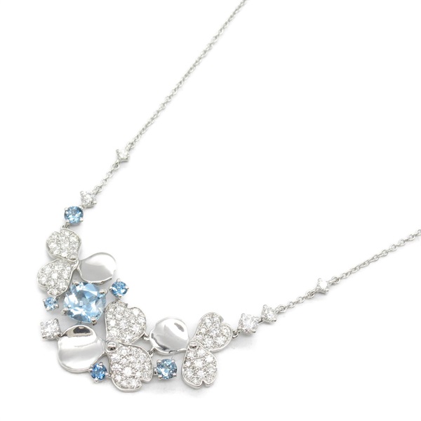 TIFFANY＆CO Paper Flower Aquamarine Diamond Necklace Pt950 Platinum Used women