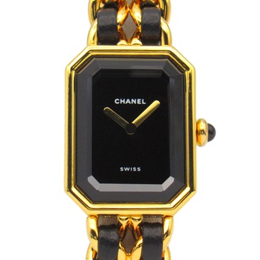CHANEL Premiere S Wrist Watch H0001 Quartz Gold Plated leather Used Women CC