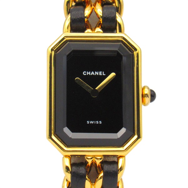 CHANEL Premiere S Wrist Watch H0001 Quartz Gold Plated leather Used Women CC