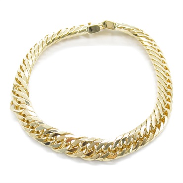 JEWELRY Double 8 side Flat link Bracelet 18KYG Yellow Gold NEW unisex