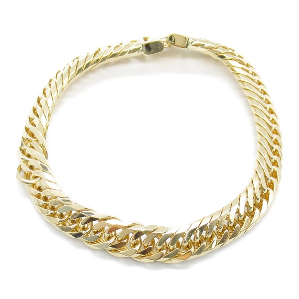 JEWELRY Double 8 side Flat link Bracelet 18KYG Yellow Gold NEW unisex
