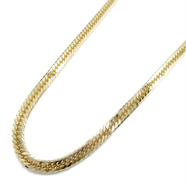 JEWELRY Double 8 sided Flat link chain necklace K18 YG Yellow Gold NEW #50