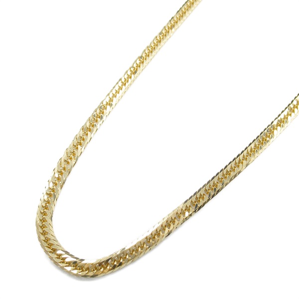 JEWELRY Double 8 sided Flat link chain necklace K18 Yellow Gold NEW #60