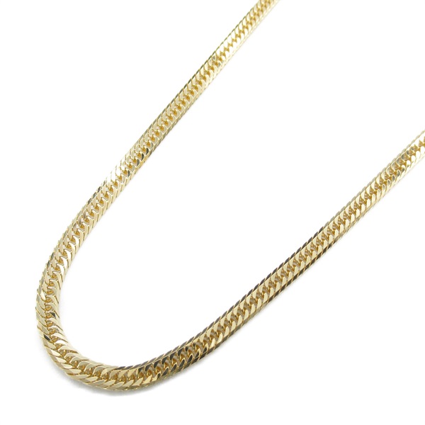 JEWELRY Double 8 sided Flat link chain necklace K18 Yellow Gold NEW #50.5