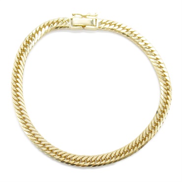 JEWELRY Double 8 side Flat link Bracelet 18KYG Yellow Gold NEW unisex