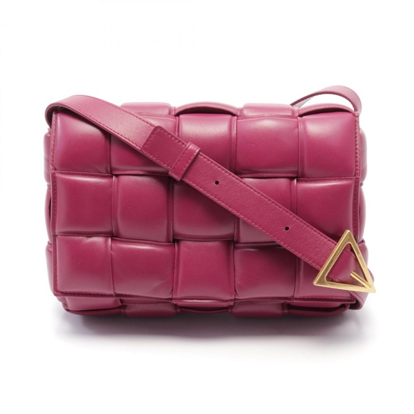 BOTTEGA VENETA Padded Cassette Intrecciato Shoulder Bag VCQR1 leather Pink Used