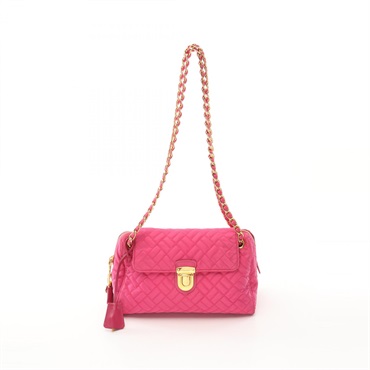 PRADA TESSUTO IMPUNTU Chain Shoulder Bag BR4965 Nylon Saffiano leather Pink Used
