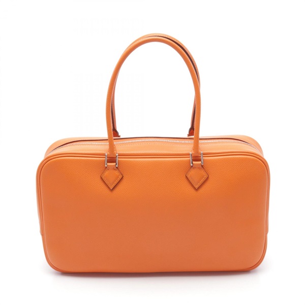 HERMES Plum Elan 28 Handbag Epsom leather Orange Used Women I SHW