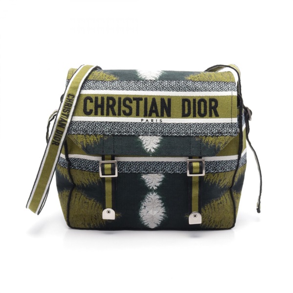 Dior Camp crossbody Shoulder Bag canvas Khaki Green Multicolor Used Women logo