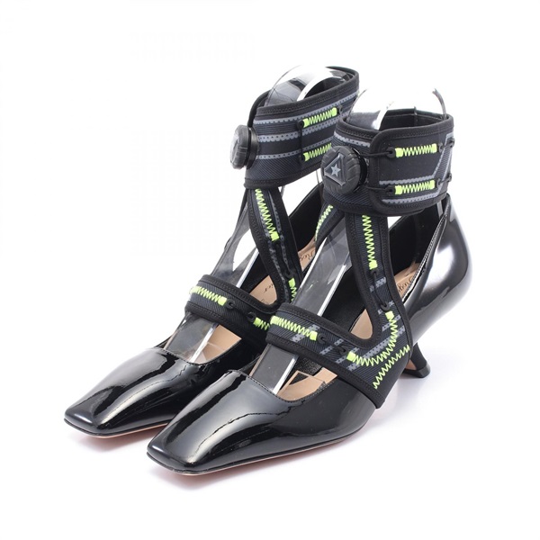 Christian Dior × Roger Vivier 62-22 pumps Patent leather Fabric Black Women #38