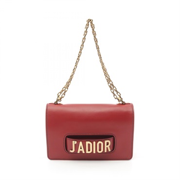 Dior J'ADIOR Chain Shoulder Bag leather Red Used Women GHW