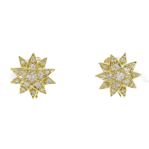 JEWELRY Diamond cluster screw back earrings 18KYG Yellow Gold Used women